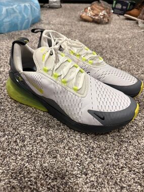 Nike Men’s Sneakers in White, Gray, and Volt Yellow